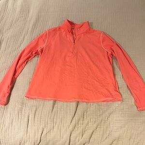 Soybu Vibrant Coral Quarter-Zip Top